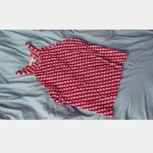 Red patterned blouse